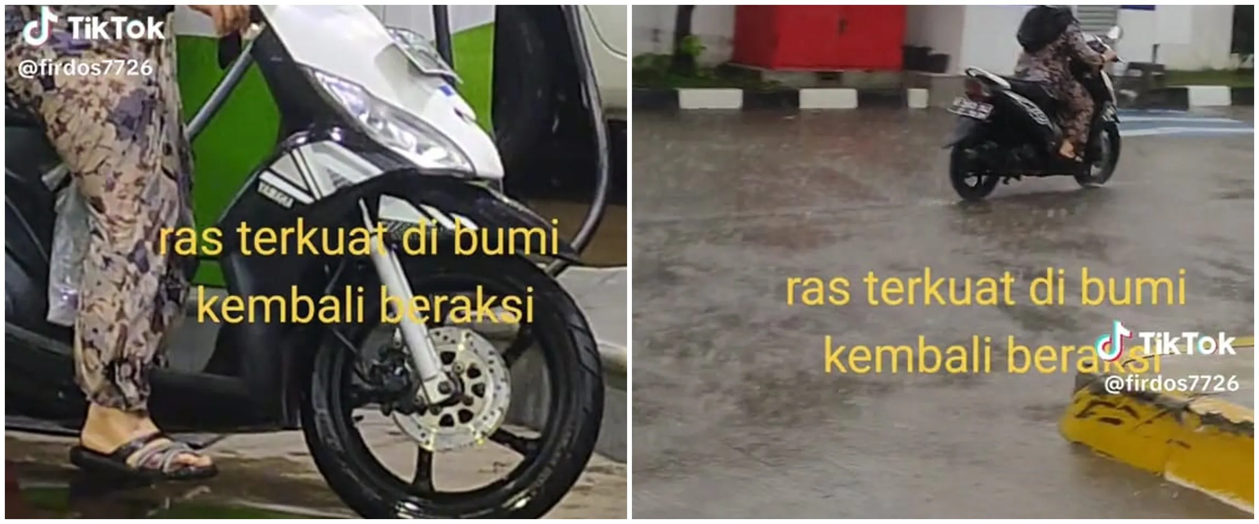Momen ibu bawa motor ke pom bensin pakai helm nyeleneh ini bikin petugas pengin ketawa tapi sungkan