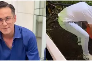 9 Momen Andhika Pratama tak gengsi punguti sampah di warung, aksinya bikin salut netizen