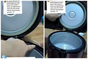 Tanpa diolesi pasta gigi, trik wanita usir kerak di rice cooker ini simpel cuma pakai 1 alat sederhana