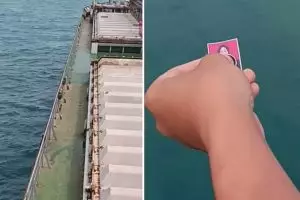 Momen seorang pelaut buang cincin nikahan dan foto istri ini tuai sorotan, alasannya bikin nyesek