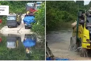 Truk ini bisa nyelam dan lewati sungai yang meluap, skill sopirnya nggak kaleng-kaleng