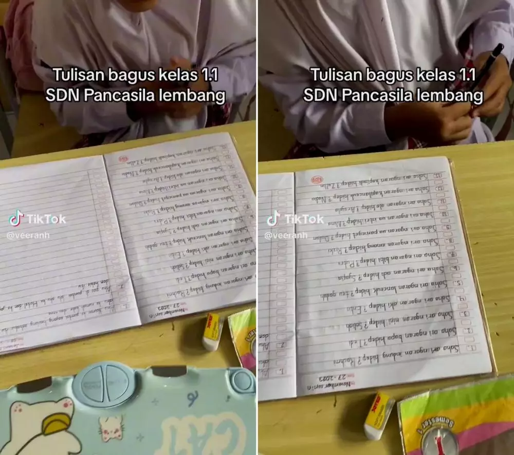 tulisan anak sd bagus © TikTok tulisan anak sd bagus © TikTok