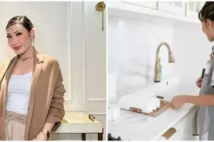 Rumah barunya berlapis marmer, intip 10 potret dapur Ayu Dewi yang mewah pakai kompor Rp 500 juta