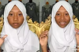 Transformasi makeup gadis cilik berwajah kusam ini disebut beda orang, cantiknya serasa jadi pagar ayu