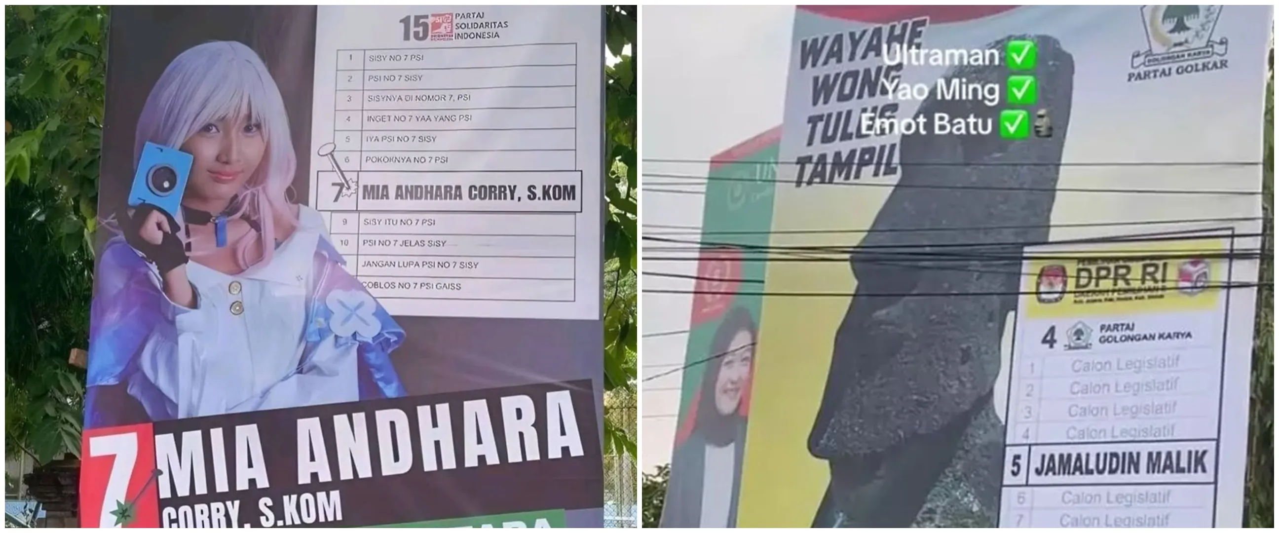 11 Potret kocak baliho caleg ini gimiknya terlalu niat, bikin nggak bisa berkata-kata
