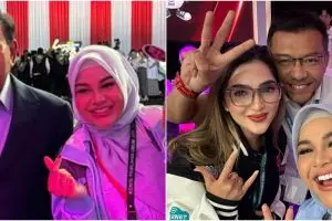 Beda pilihan politik, 7 momen Aurel Hermansyah bareng orang tua di debat capres ini bikin adem