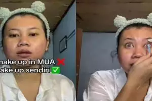 Tanpa sewa MUA, transformasi wanita makeup-an sendiri buat nikahan ini hasilnya mantul dan gemoy abis