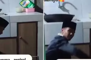 Ninggalin acara demi customer, penjual nasi goreng dapat orderan saat jadi pengantin ini tuai sorotan