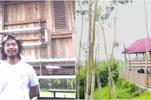 Luas rumah Dodit Mulyanto di hutan 6.000 meter persegi, 11 potret ruang keluarganya di atas kolam ikan