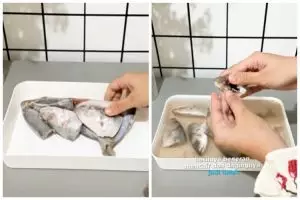 Tanpa microwave, trik wanita mencairkan ikan beku ini cuma 5 menit cukup tambah 2 bahan dapur