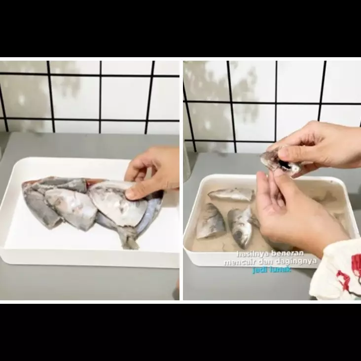 Tanpa microwave, trik wanita mencairkan ikan beku ini cuma 5 menit cukup tambah 2 bahan dapur