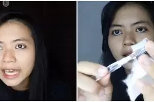 Tanpa gunakan penjepit, aksi wanita lentikan bulu mata ini hanya pakai 1 alat makan
