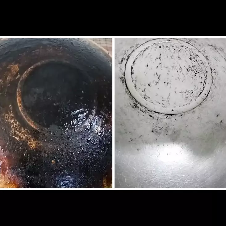 Tak perlu dipanaskan di atas api, ini trik hilangkan kerak gosong di pantat wajan pakai 3 bahan dapur