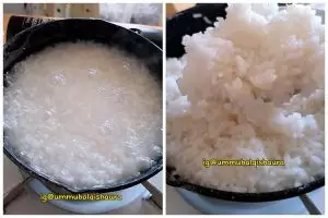 Trik cepat menanak nasi agar pulen dan matang sempurna dalam 15 menit, ampuh pakai 1 alat sederhana