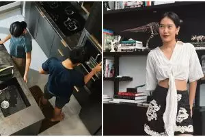 11 Potret dapur Alika Islamadina bergaya industrial, ruang tempat simpan makanannya bak di minimarket