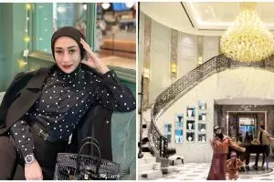 Kakak ipar Siti Badriah sukses usaha skincare, ini 11 potret rumah mewahnya bak istana berlapis marmer