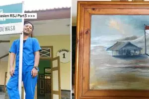 Momen pria bagikan hasil lukisan karya pasien RSJ ini bikin takjub, begini 11 penampakannya