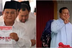 4 Kali nyalon capres/cawapres, 7 gaya Prabowo nyoblos dari masa ke masa ini ikonik dengan kemeja putih