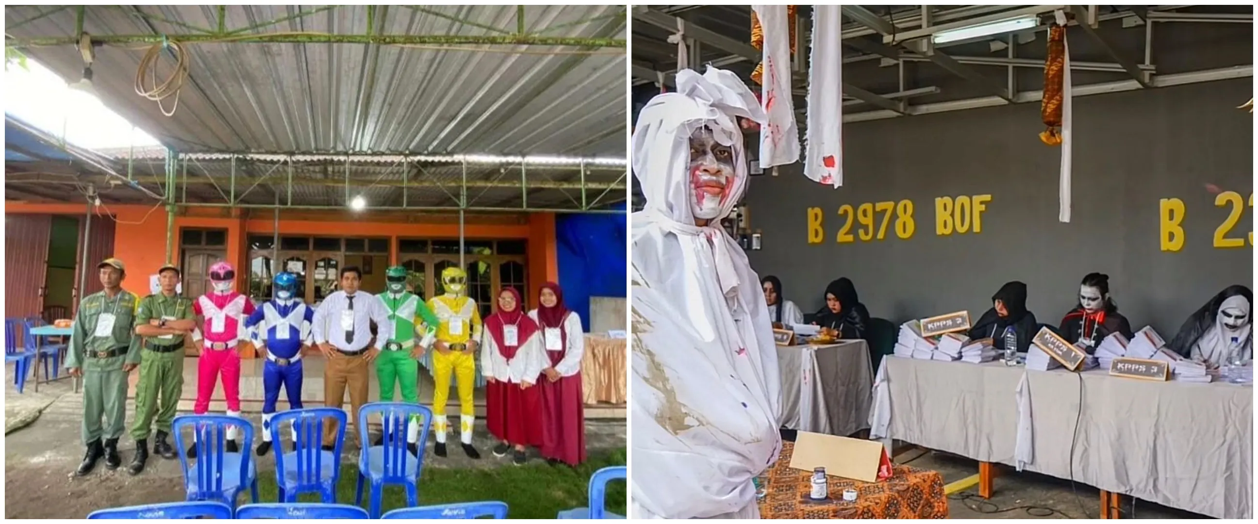 11 Potret lucu kostum anggota KPPS Pemilu 2024 ini bikin yang berjari ungu ketawa ngakak