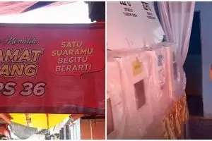 Penampakan nggak biasa TPS di Tasikmalaya ini banjir sorotan, WC umum dijadikan bilik suara