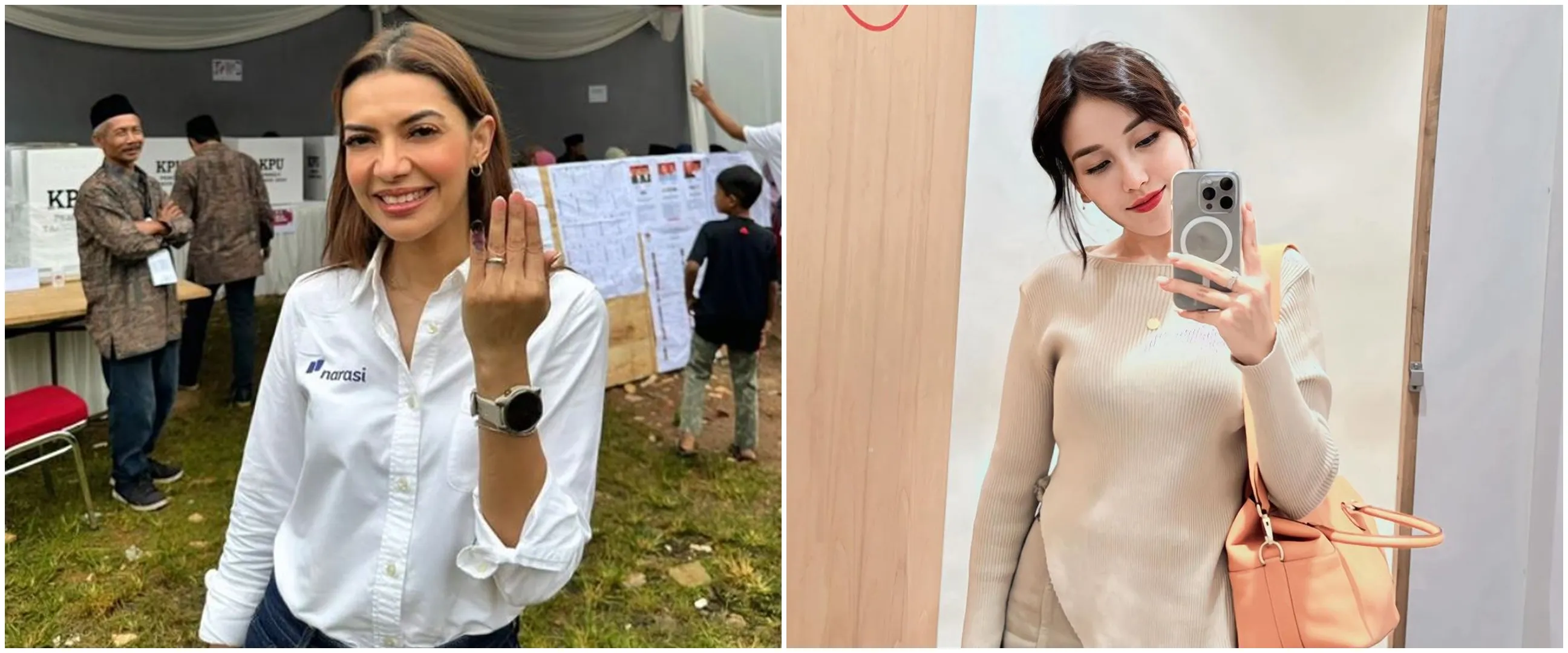 Potret 15 seleb saat nyoblos pemilu 2024, Ayu Ting Ting ungkap pilihan suaranya