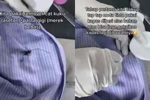 Tak hanya pakai aseton, ini cara bersihkan tinta ungu yang menempel di baju pakai 2 bahan dapur