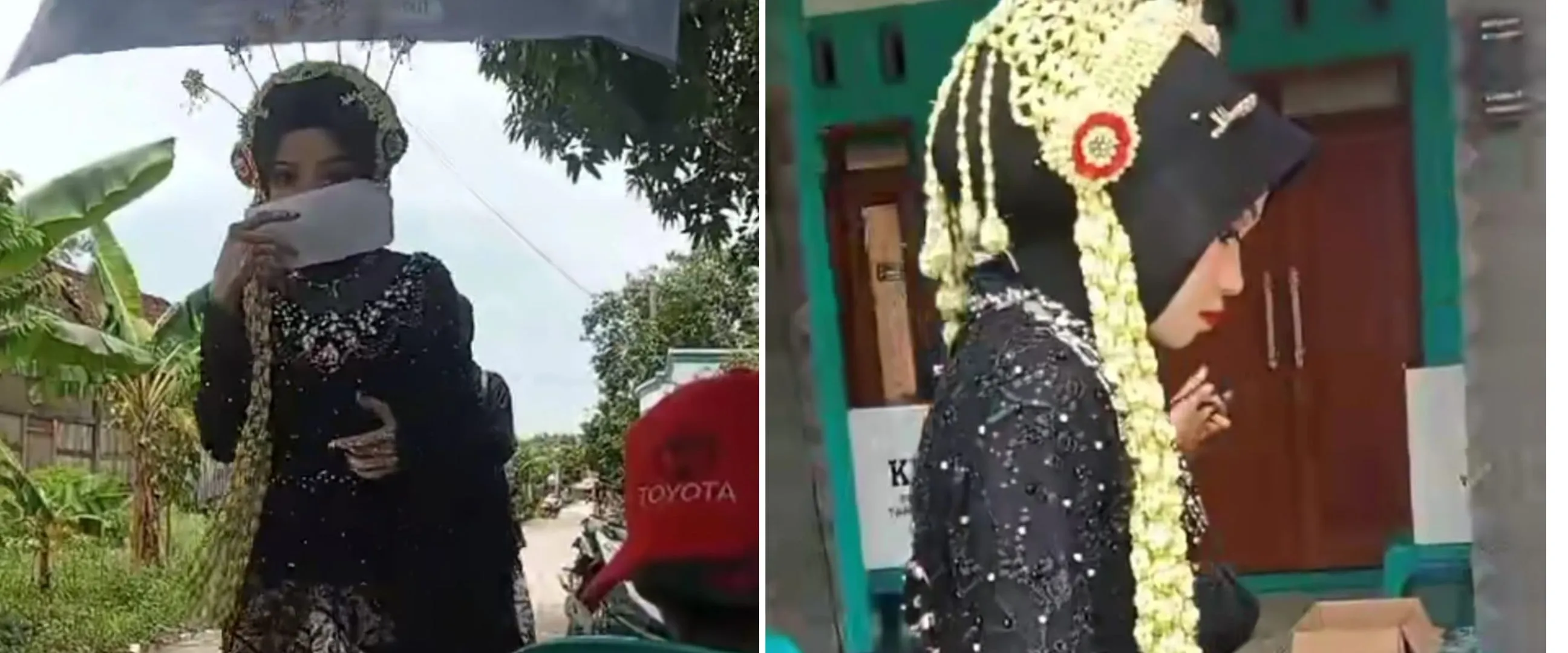 Tinggalkan resepsi demi nyoblos, wanita datang ke TPS dengan kostum pengantin ini tuai sorotan