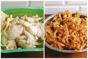 Tanpa diberi baking soda, ini trik goreng jamur tiram agar semakin krispi renyah tahan lama