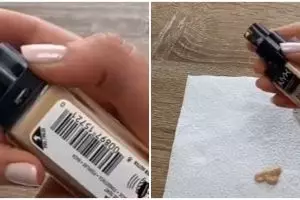 Tanpa beli baru, ini trik atasi pump foundation macet ala beauty enthusiast pakai 1 alat rumahan