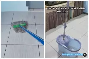 Bukan dicampur sabun cuci piring, ini trik mengepel lantai agar kesat dan wangi ditambah 1 bahan dapur