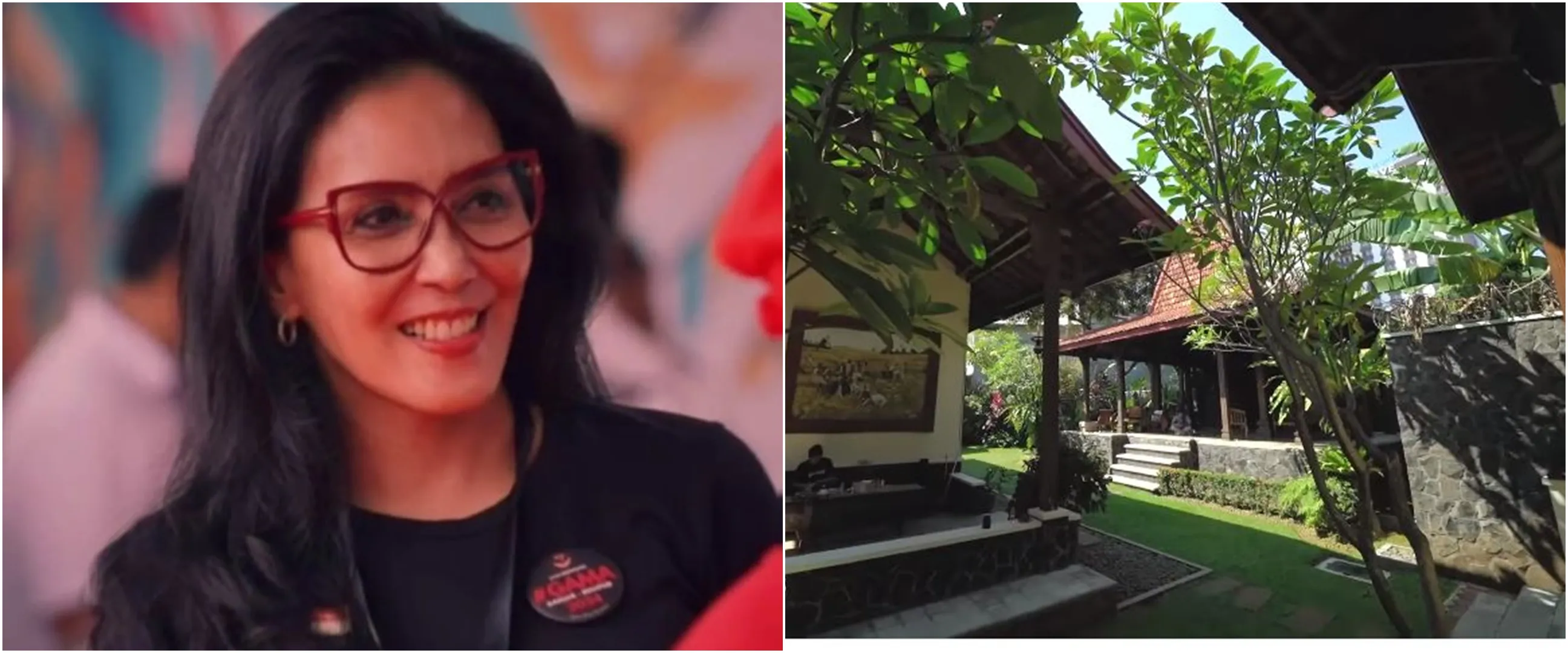 Huniannya megah  style etnik Jawa, 9 potret dapur Rieke Diah Pitaloka ini klasik mirip vila Bali