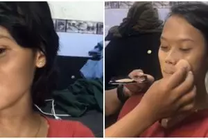 Transformasi makeup wanita berkulit sawo matang dan belang ini hasilnya 180 derajat bak beda orang