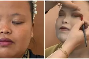 Transformasi makeup wanita dengan tubuh berisi dirias MUA ini hasilnya manglingi bak princess