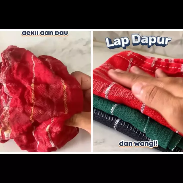 Bukan pakai sabun cuci piring, ini trik cuci lap dapur dekil dan bau agar bersih kesat dalam 10 menit
