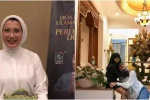 11 Potret rumah Arzetti Bilbina ini megah bernuansa klasik, kolam renangnya cozy dengan pergola