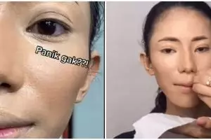 Transformasi makeup wanita wajah kering dan mengelupas ini hasilnya flawless nggak bikin crack
