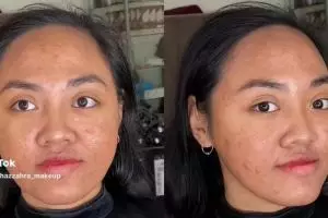 Transformasi makeup wanita berwajah bopeng ini hasilnya bak barbie bergaya klasik