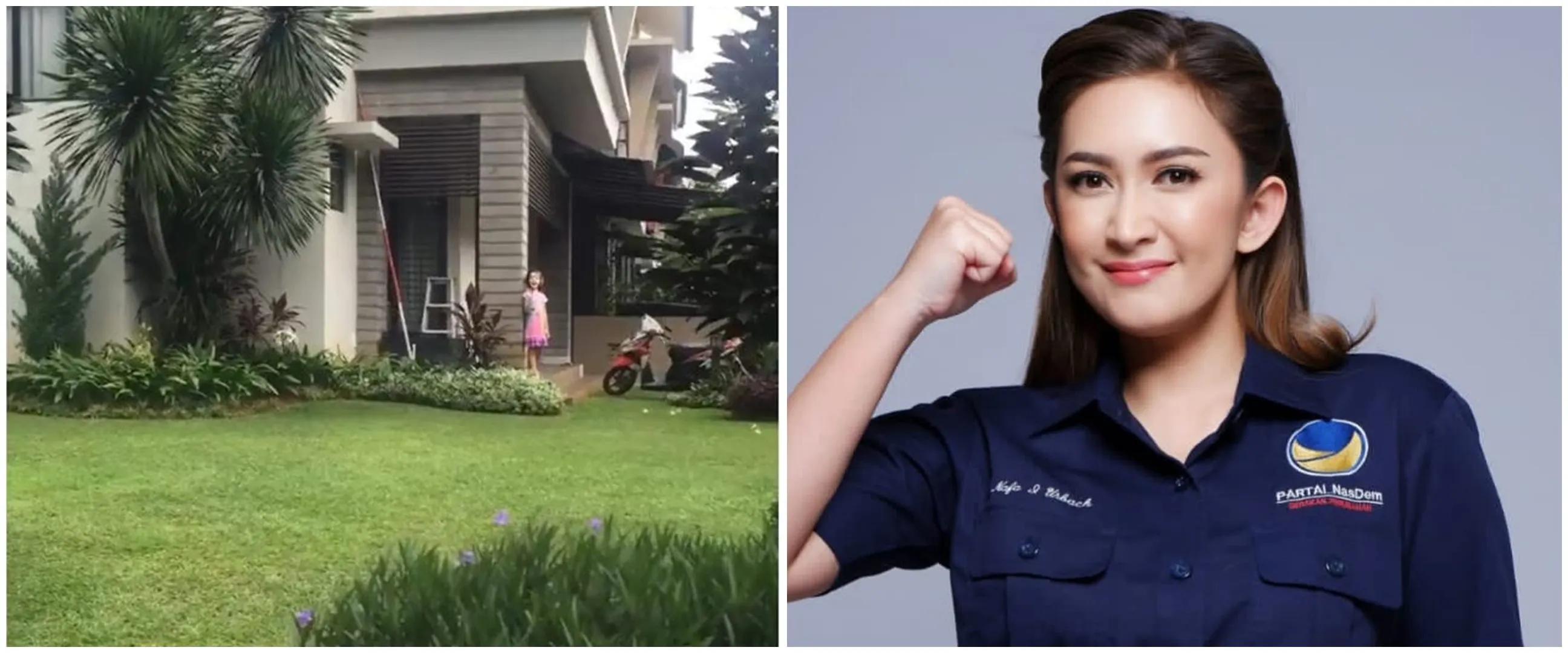 11 Potret rumah Nafa Urbach ini nggak cuma luas tapi asri, kitchen set kayunya klasik banget