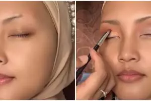 Transformasi makeup pengantin wanita berwajah bulat hasilnya manglingi bak barbie hidup, tampak tirus
