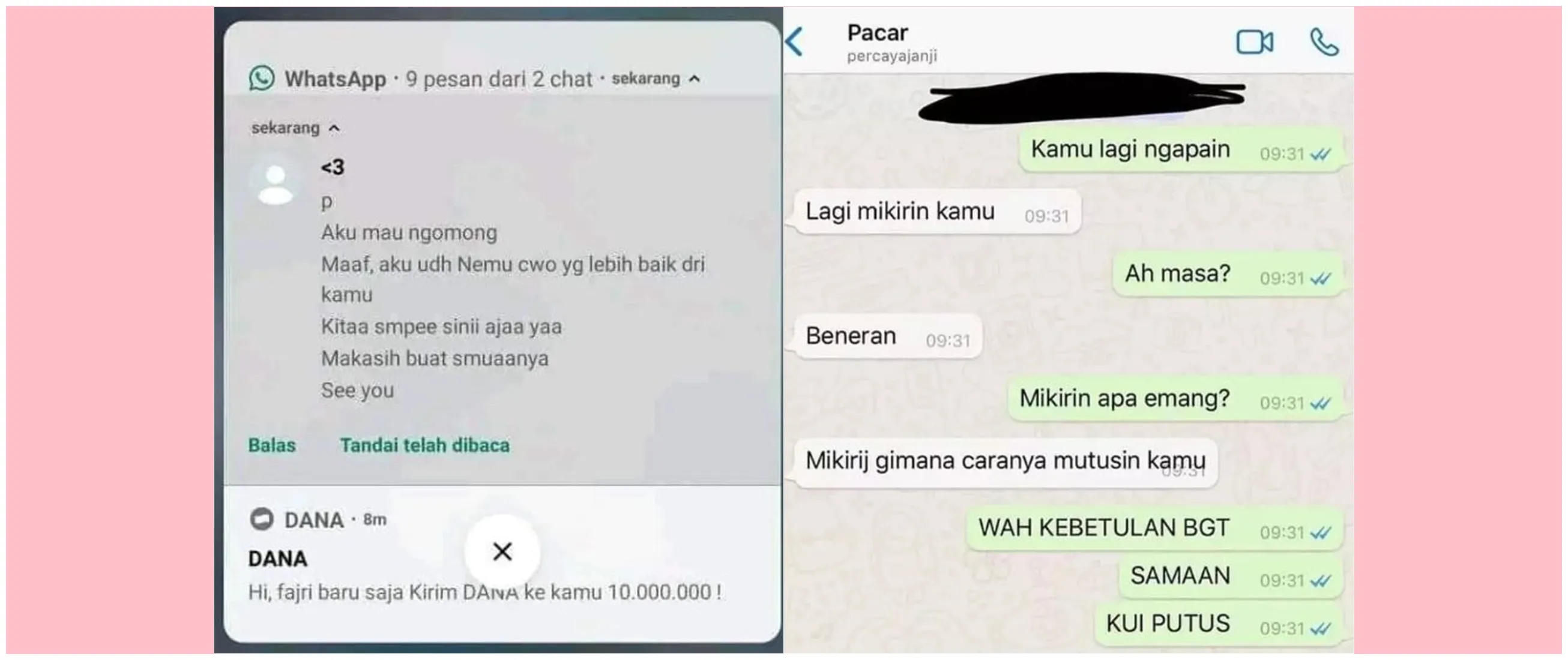 11 Chat lucu diputusin pacar ini bingung mau nyesek atau gembira, bikin dilema