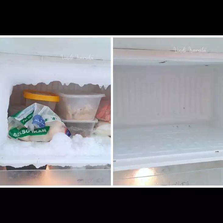 Tanpa didiamkan semalaman, ini trik mencairkan bunga es freezer pakai 1 alat cuma butuh 1 jam