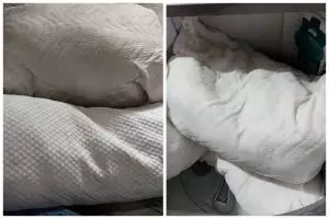 Tak perlu disikat, ini trik mencuci bantal dekil jadi kinclong dan wangi ditambah 2 bahan dapur