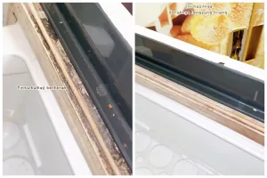 Bukan pakai pasta gigi, emak-emak ini punya trik basmi kerak hitam di karet kulkas pakai 3 bahan dapur