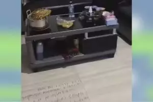 Terpaksa mencuri buat pengobatan, momen maling tinggalkan tulisan di lantai ini isinya tuai pro kontra