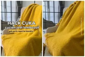 Cuma tambah 1 bahan dapur, emak-emak ini mencuci selimut kotor jadi bersih dan terasa lebih lembut
