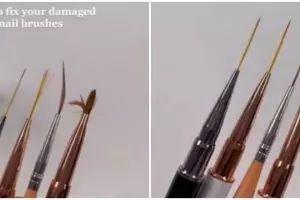 Bukan dipelintir pakai jari, cara atasi bulu kuas nail art yang berantakan ini cuma perlu 1 langkah