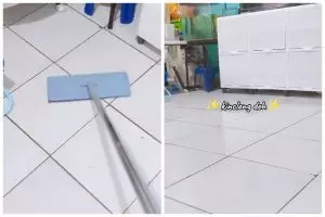 Bukan ditambah garam, ini trik ampuh bikin lantai jadi kinclong pakai tambahan 1 bahan dapur
