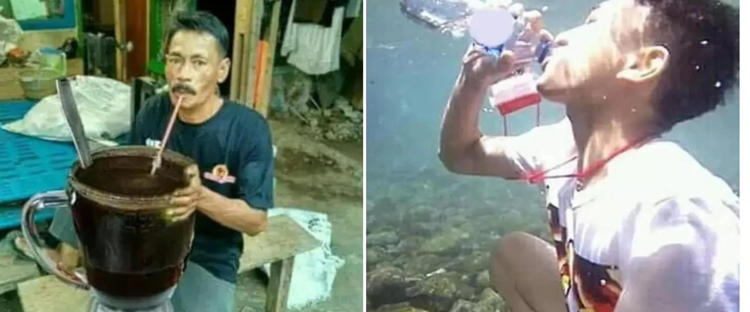 45 Potret kocak cara orang minum ini nyelenehnya sudah tak tertolong, bikin tepuk jidat