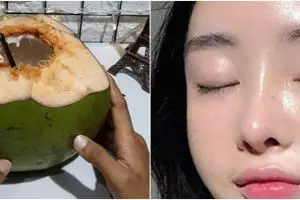 Tak usah suntik putih, rahasia mencerahkan wajah ini cuma pakai air kelapa dicampur 2 bahan sederhana