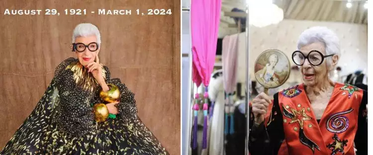 Ikon fesyen Iris Apfel meninggal dunia di usia 102 tahun, intip karier suksesnya hingga usia 1 abad